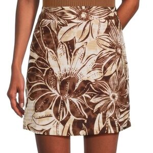 Sam Edelman Gramercy Mini Skirt Brown And Tan Floral